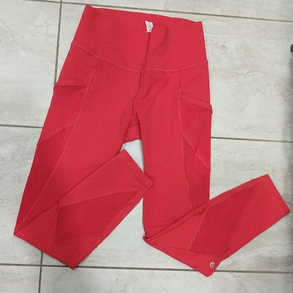 LULULEMON Red High-waisted mesh pocket leggings